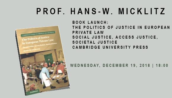 Book Launch: The Politics of Justice in European  Private Law